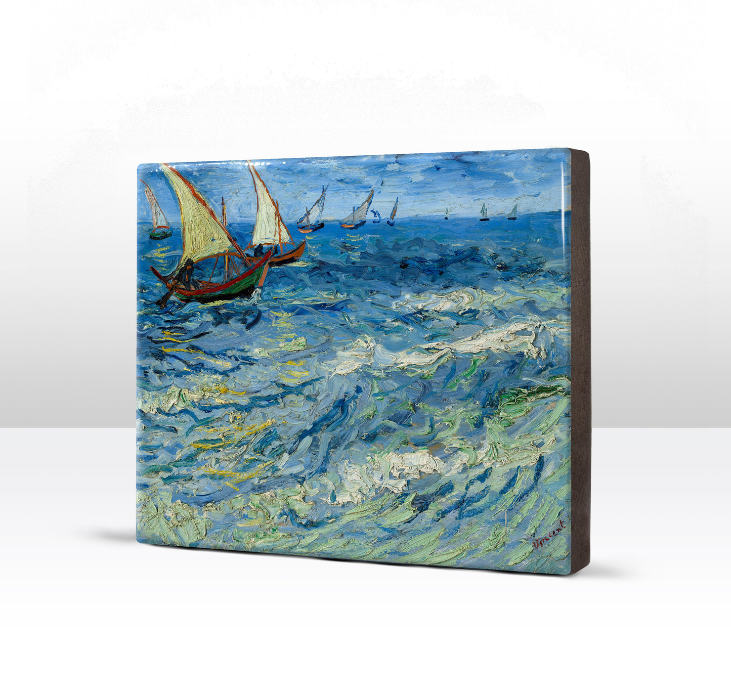 Laque print - Seascape at Saintes Marie - Vincent van Gogh - 24x 19.5 cm - LP213