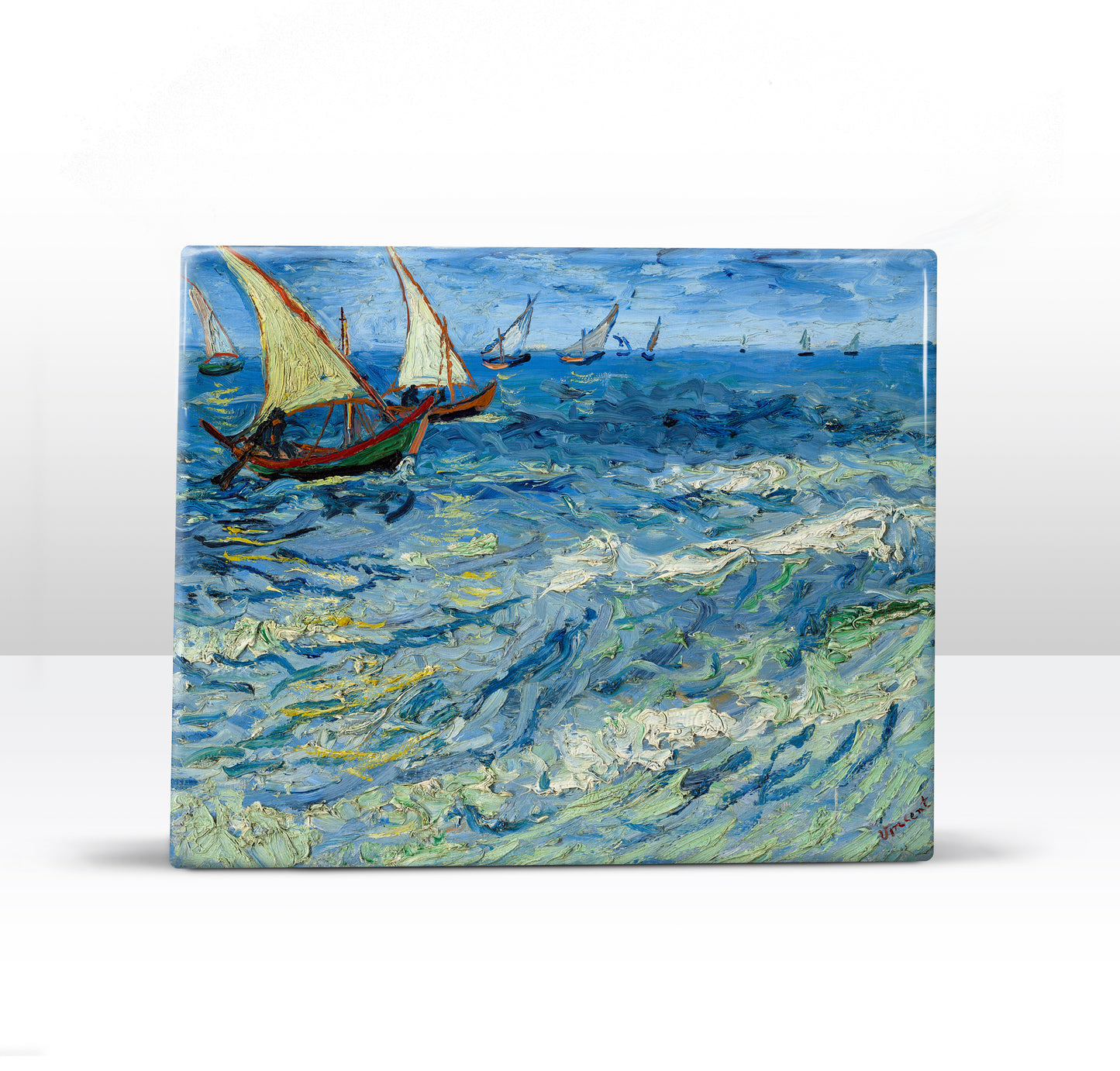 Laque print - Seascape at Saintes Marie - Vincent van Gogh - 24x 19.5 cm - LP213