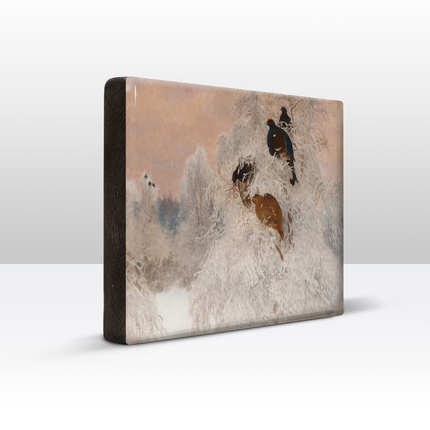 Laqueprint - Korhoenders in winterlandschap - Bruno Liljefors - 30 x 19,5 cm - LP218
