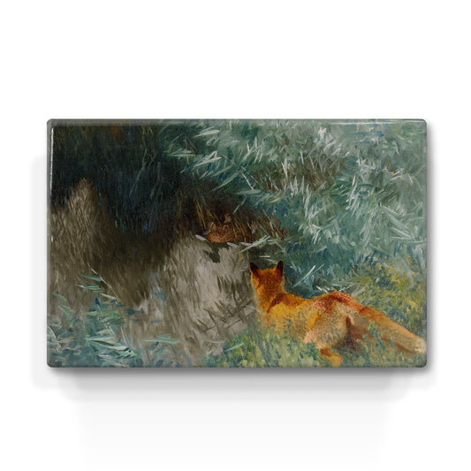 Laqueprint - Jagende vos - Bruno Liljefors - 30 x 19,5 cm - LP222