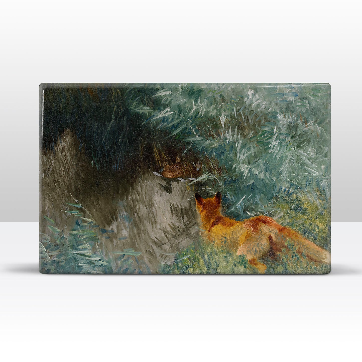 Laqueprint - Jagende vos - Bruno Liljefors - 30 x 19,5 cm - LP222