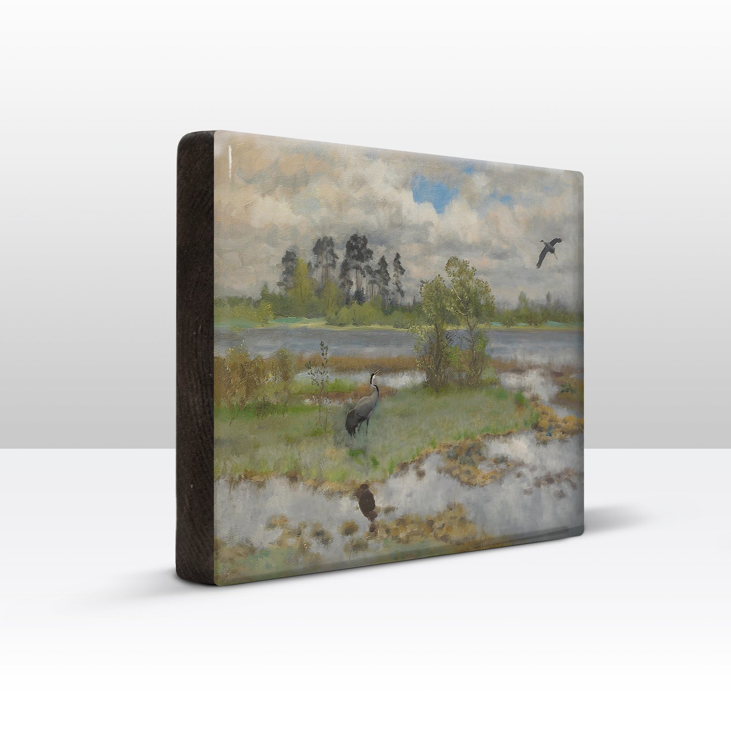 Laque print - Landscape with cranes on the water - Bruno Liljefors - 30 x 19.5 cm - LP226
