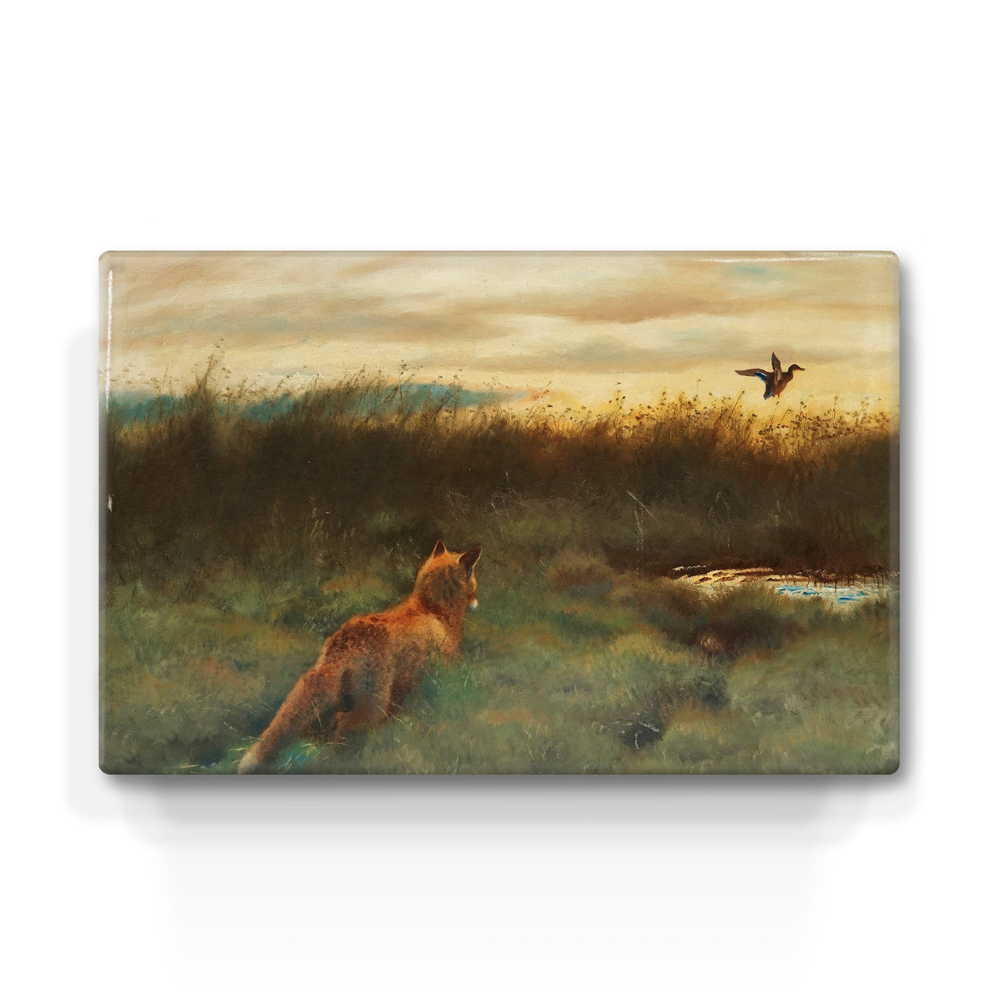 Laqueprint - Vos en eend - Bruno Liljefors - 30 x 19,5 cm - LP232