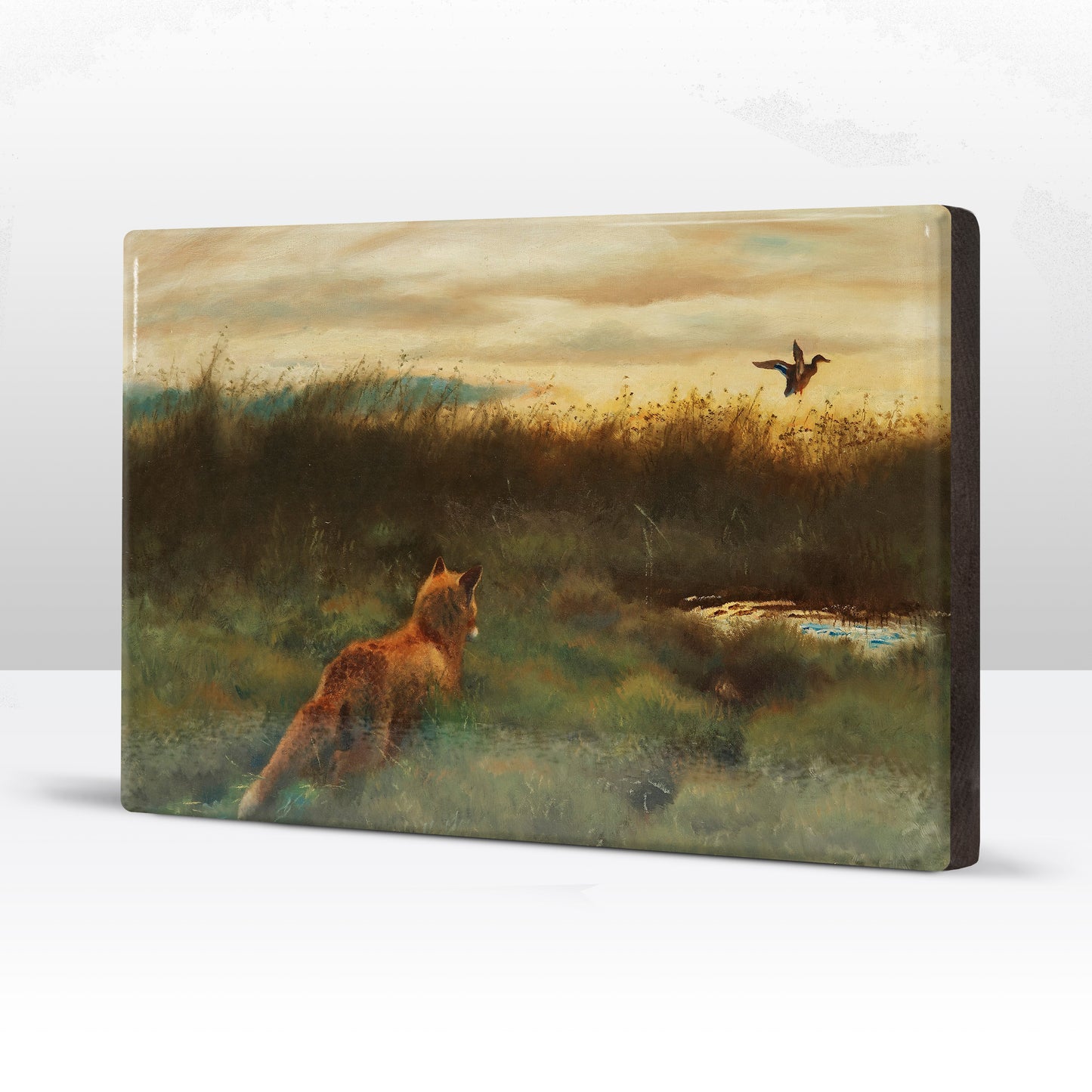 Laqueprint - Vos en eend - Bruno Liljefors - 30 x 19,5 cm - LP232