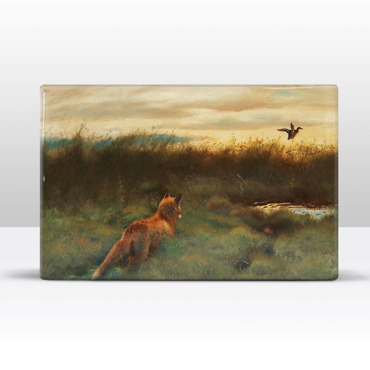 Laqueprint - Vos en eend - Bruno Liljefors - 30 x 19,5 cm - LP232