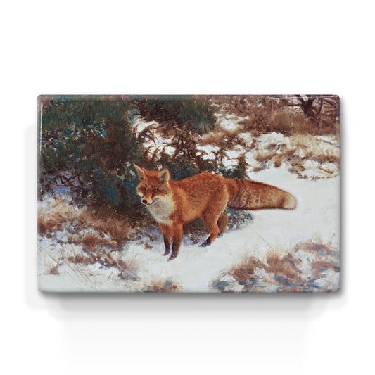 Laque print - Fox in winter forest - Bruno Liljefors - 30 x 19.5 cm - LP233