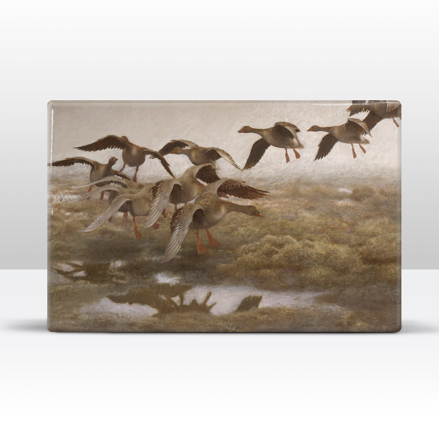 Lacquer print - Wild geese - Bruno Liljefors - 30 x 19.5 cm - LP236