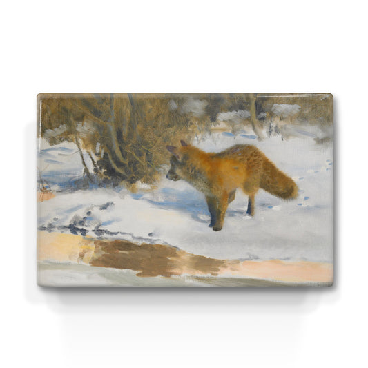 Laqueprint - winterlandschap met vos - Bruno Liljefors - 30 x 19,5 cm - LP240