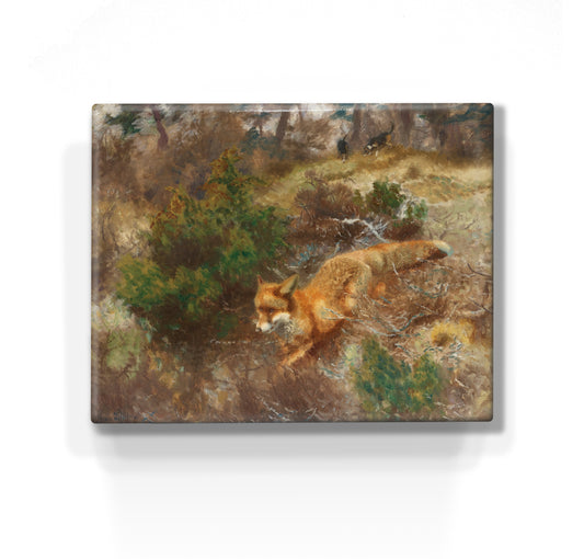 Laque print - Fox and hunting dogs - Bruno Liljefors - 24 x 19.5 cm - LP256