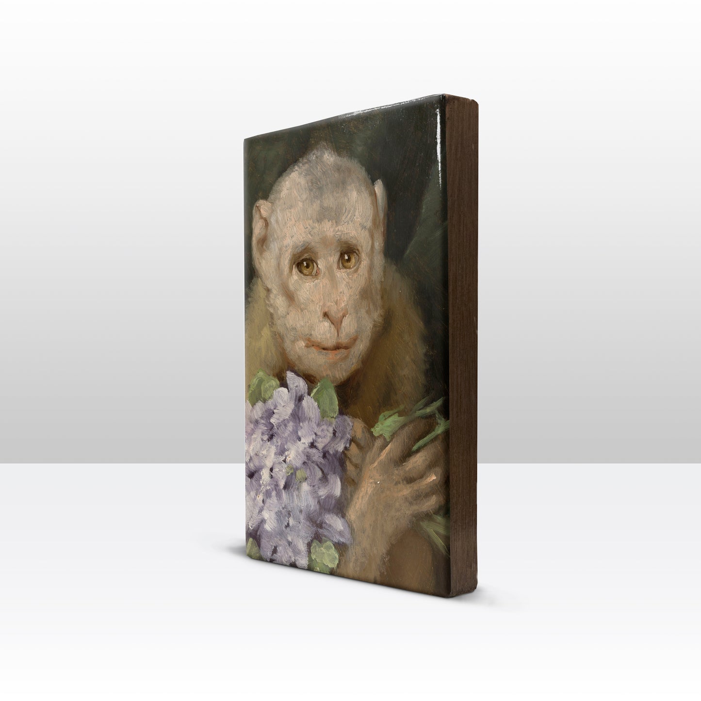 Laque print - Monkey with a bouquet of violets - Gabriel von Max - 19.5 x 30 cm - LP260