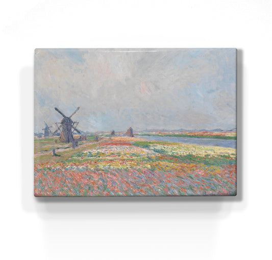 Laque print - Tulip fields near The Hague - Claude Monet - 26 x 19.5 cm - LP273