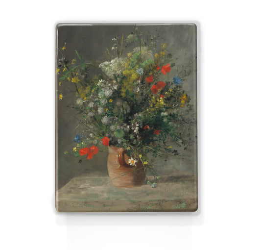 Laqueprint - Bloemen in een vaas - Pierre Auguste Renoir - 19,5 x 26 cm - LP279