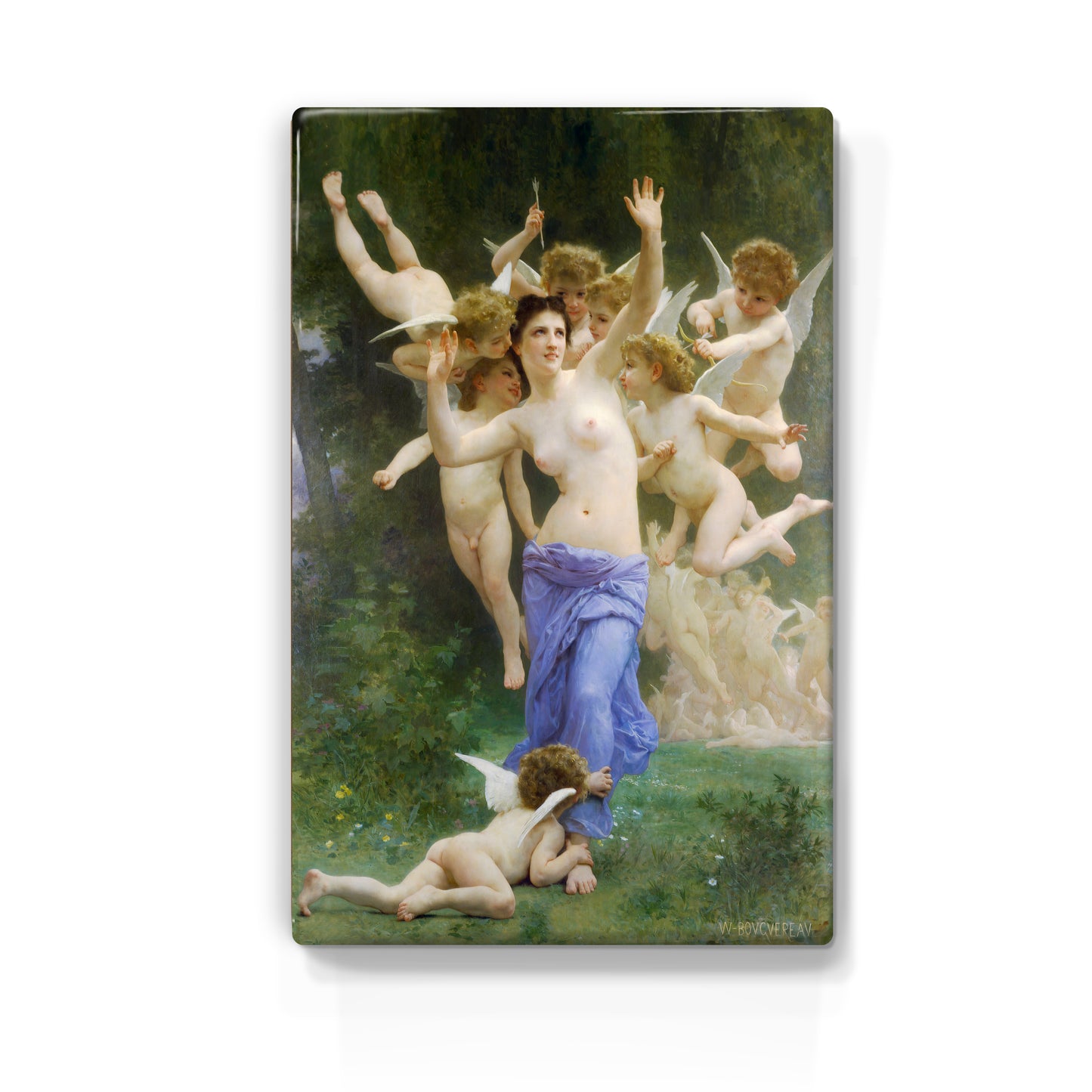 Laque-Druck – Invasion in Amors Welt – William Adolphe Bouguereau – 19,5 x 30 cm – LP291