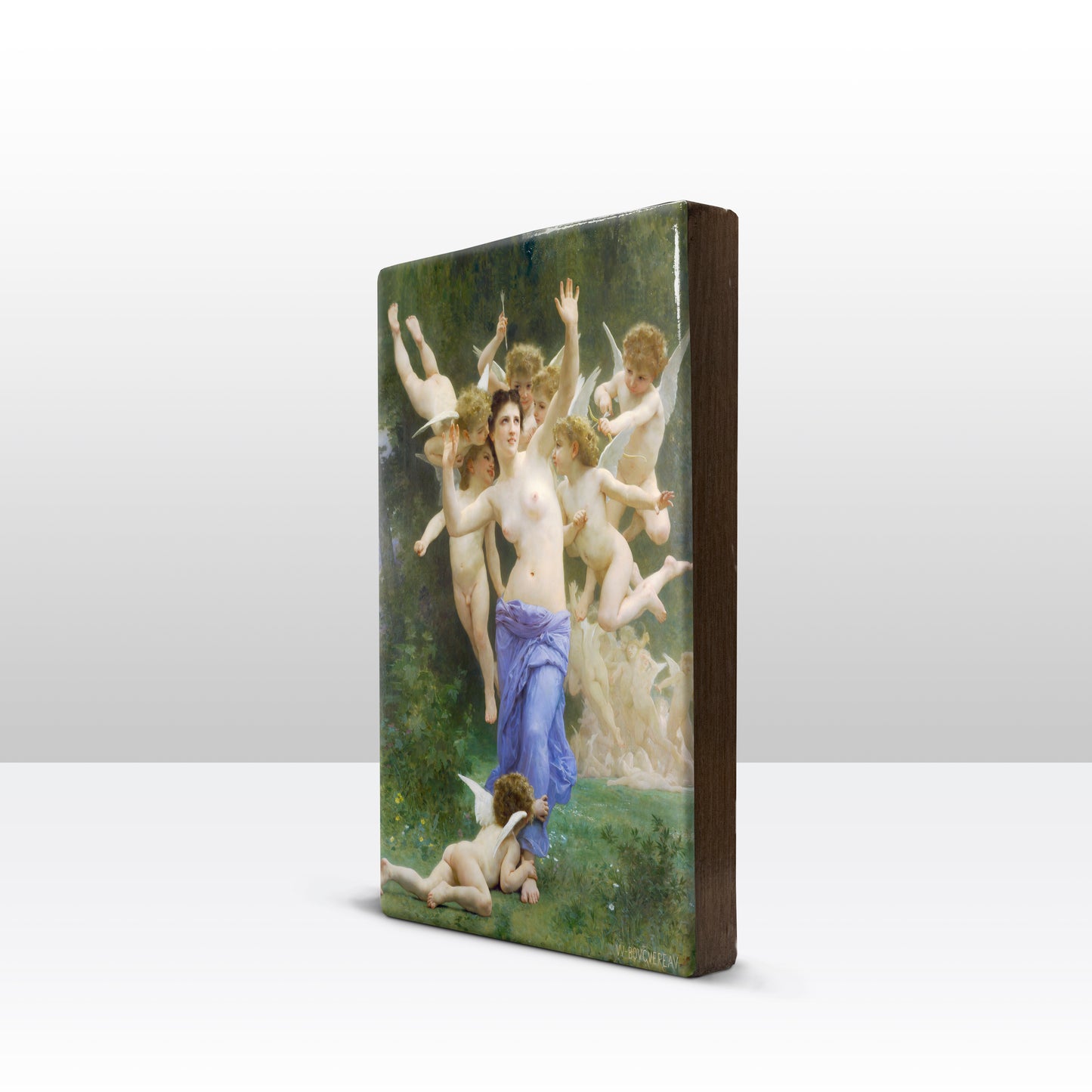 Laqueprint - invasie van Cupido's wereld - William Adolphe Bouguereau - 19,5 x 30 cm - LP291