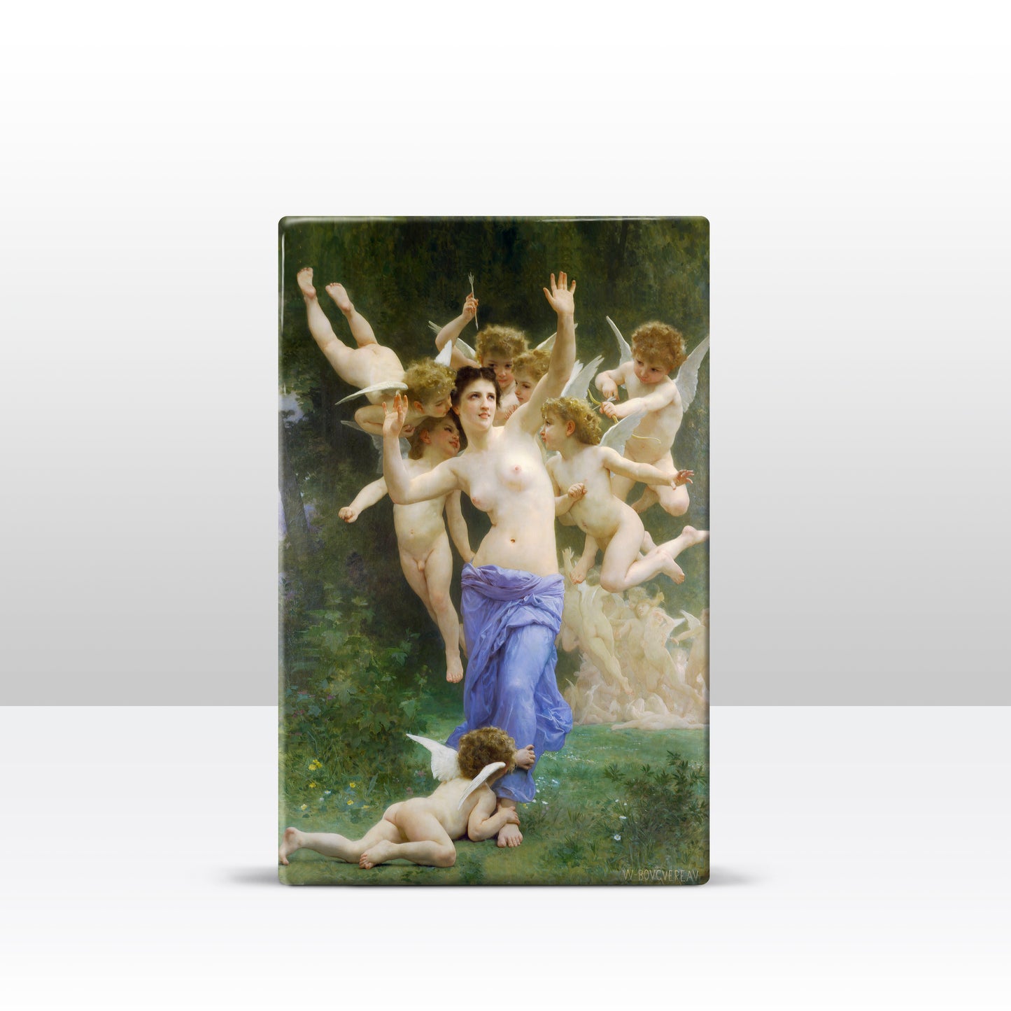 Laqueprint - invasie van Cupido's wereld - William Adolphe Bouguereau - 19,5 x 30 cm - LP291