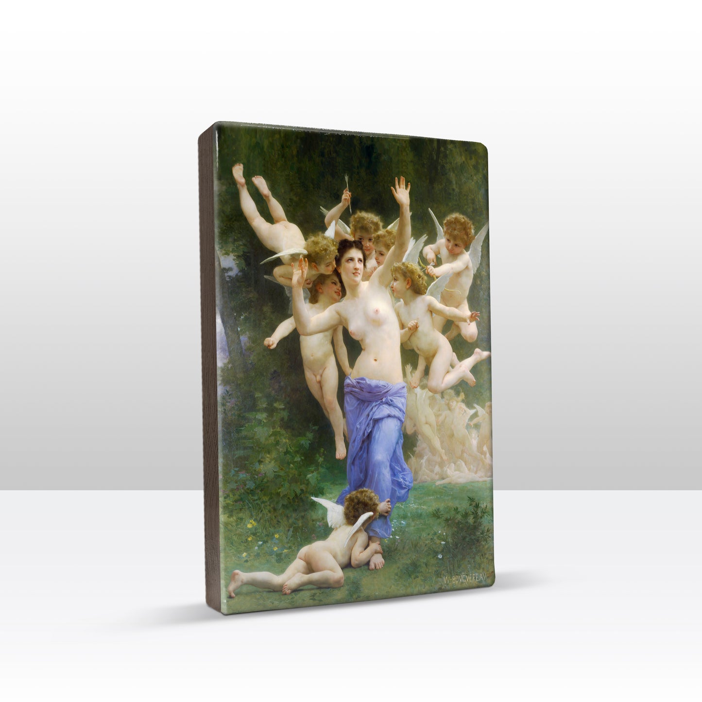 Laqueprint - invasie van Cupido's wereld - William Adolphe Bouguereau - 19,5 x 30 cm - LP291