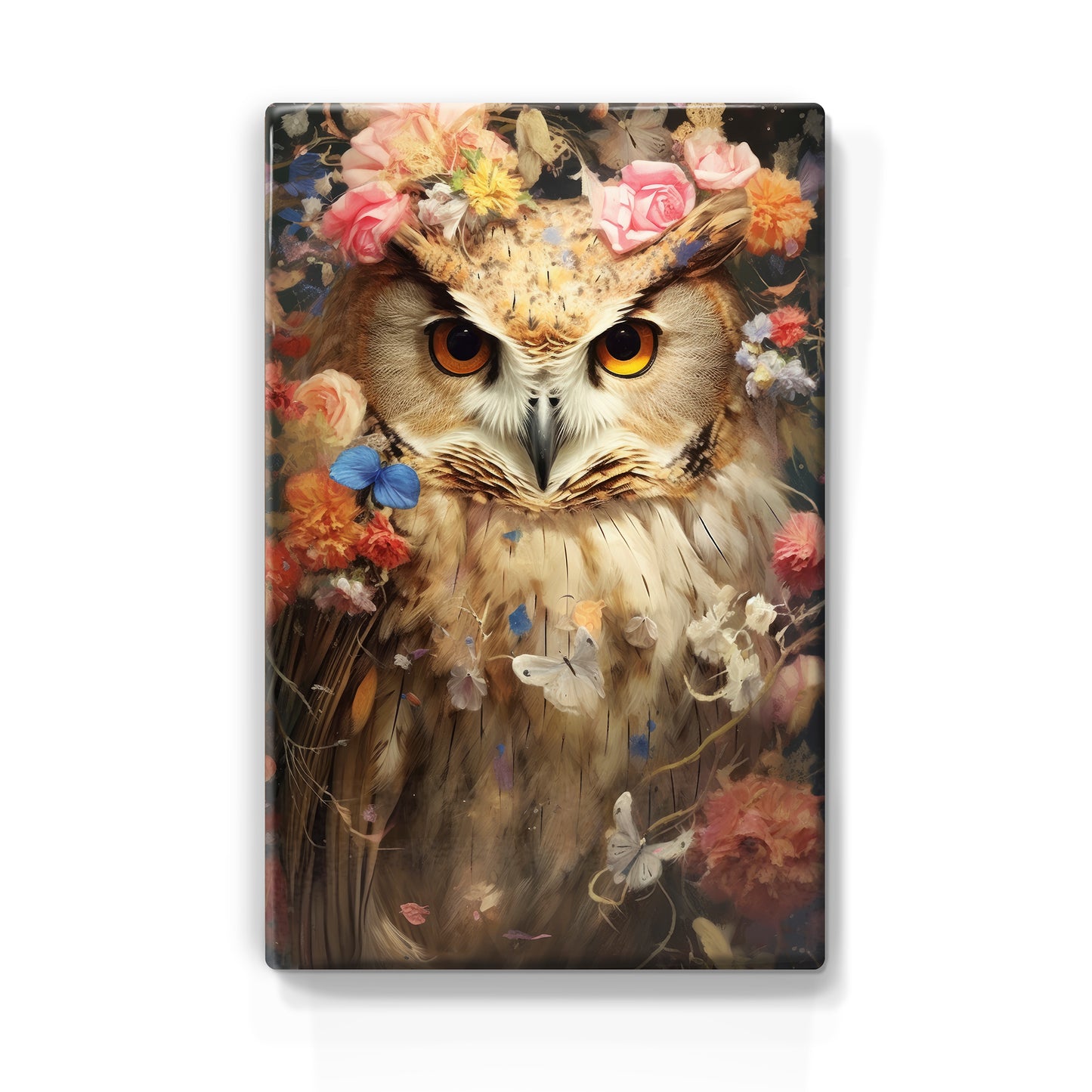 Decorated owl - Laque print - 19.5 x 30 cm - LP325