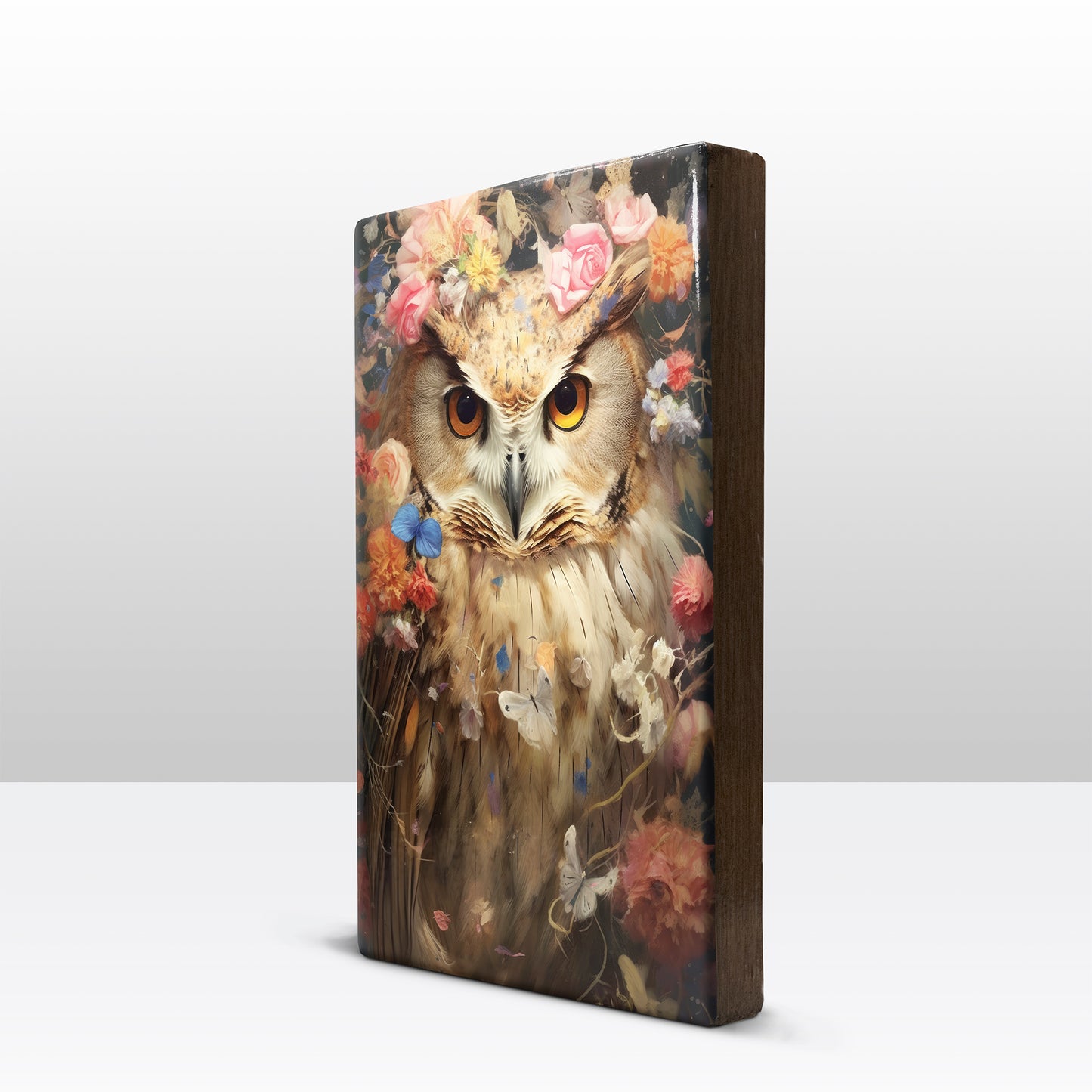 Decorated owl - Laque print - 19.5 x 30 cm - LP325