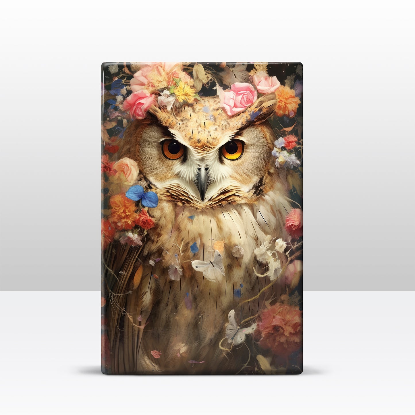 Decorated owl - Laque print - 19.5 x 30 cm - LP325