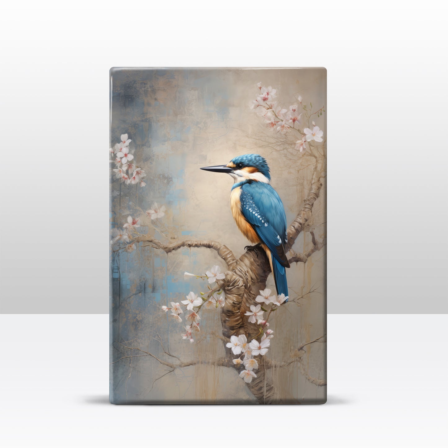 Kingfisher on Blossom Branch - Laque print - 19.5 x 30 cm - LP328