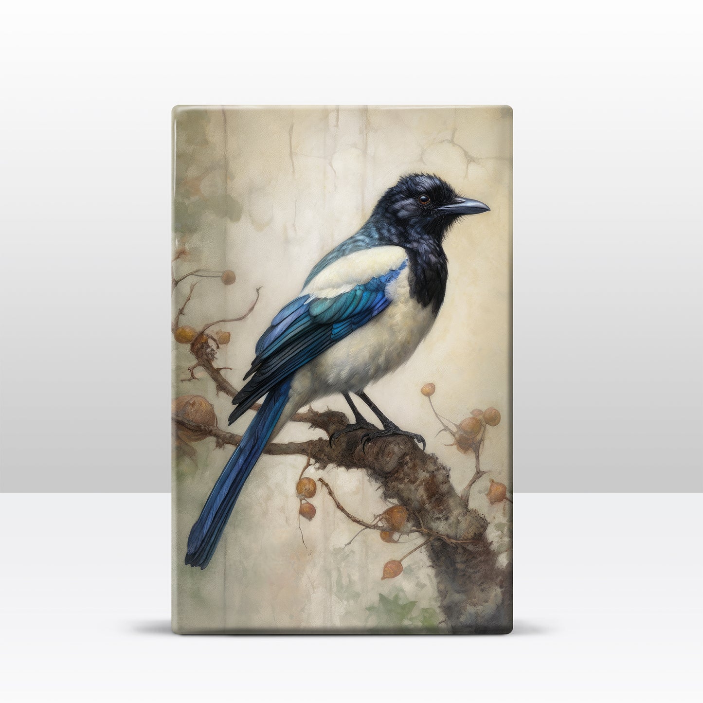 Blauwe Ekster - Laqueprint - 19,5 x 30 cm - LP351