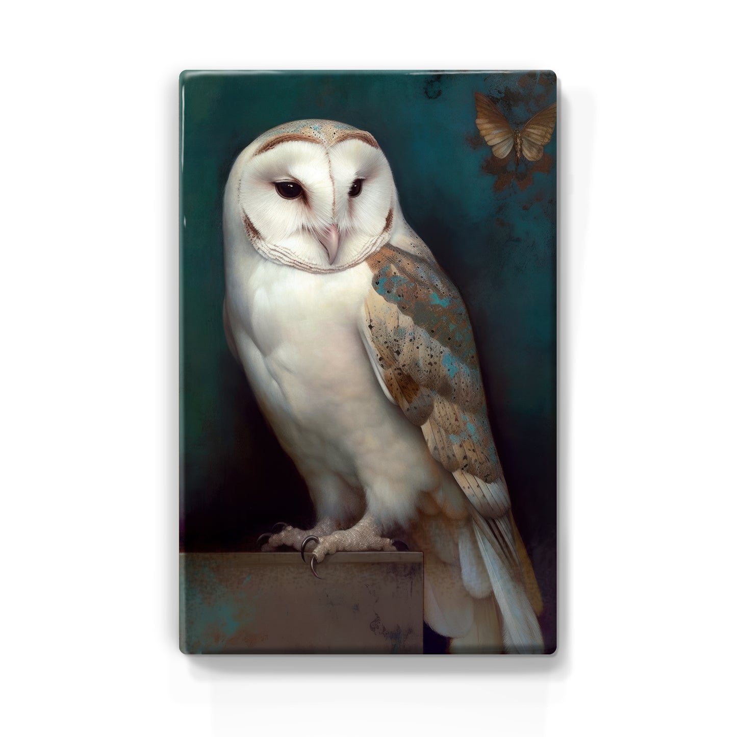 De Witte Uil En De Nachtvlinder - Mini Laqueprint - 9,6 x 14,6 cm - LPS363