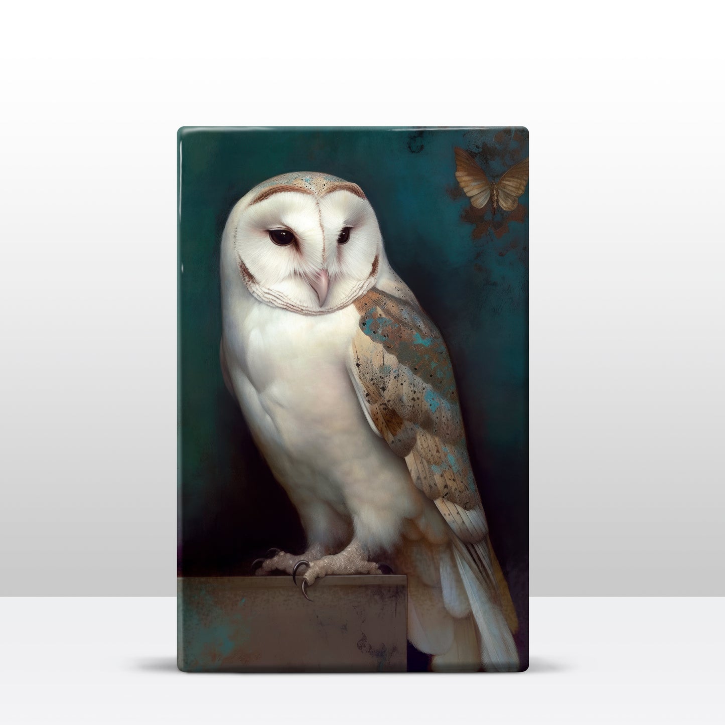 De Witte Uil En De Nachtvlinder - Mini Laqueprint - 9,6 x 14,6 cm - LPS363