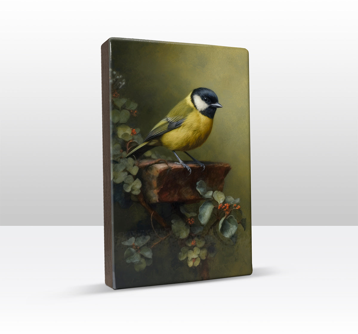 Laque print - Great tit in green - Hand lacquered - 19.5 x 30 cm - LP367