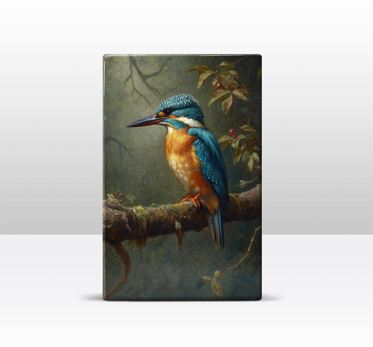 Laqueprint - IJsvogel op jacht - Handgelakt - 19,5 x 30 cm - LP372