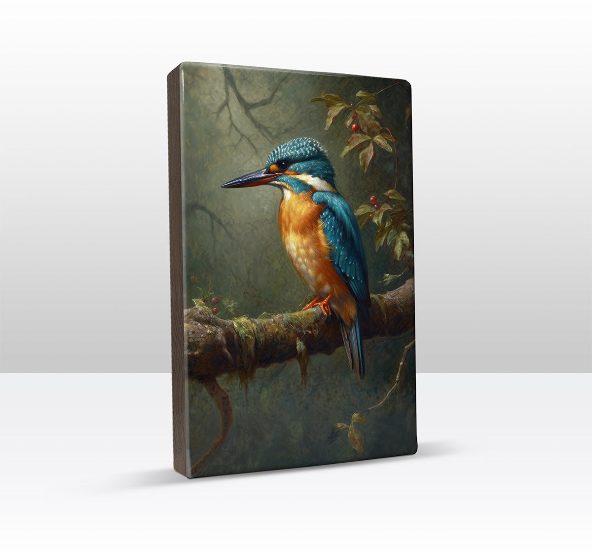 Laqueprint - IJsvogel op jacht - Handgelakt - 19,5 x 30 cm - LP372