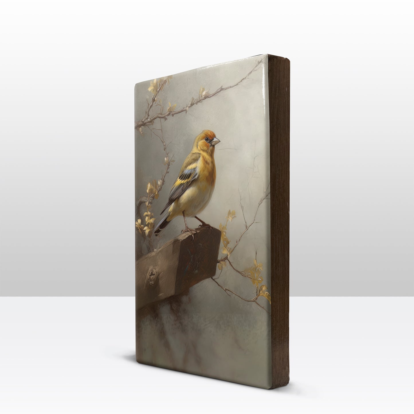 Laque print-goldfinch-Hand-painted-19.5 x 30 cm-LP398