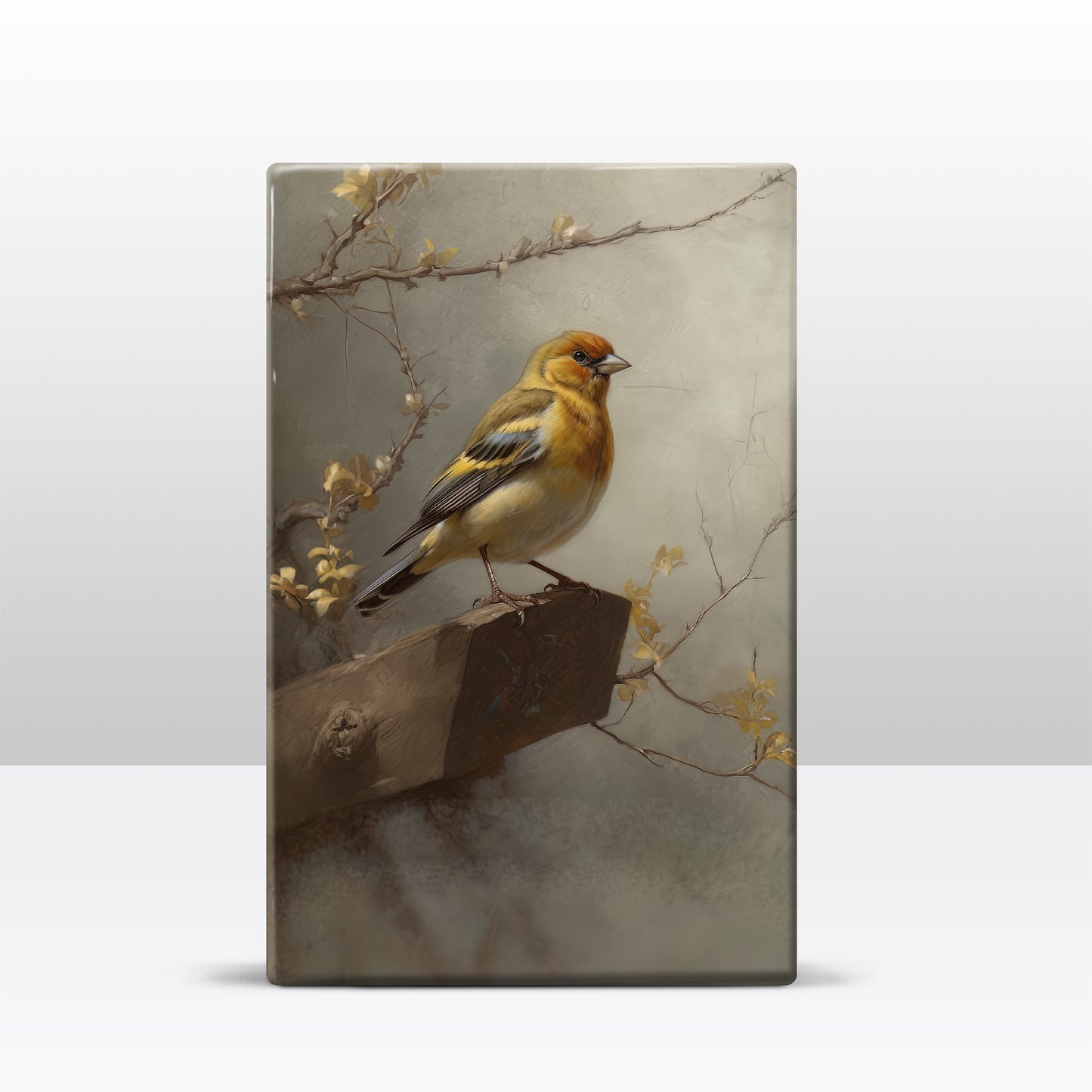 Laque print-goldfinch-Hand-painted-19.5 x 30 cm-LP398