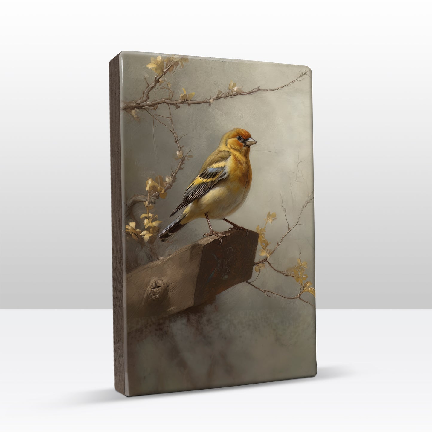 Laque print-goldfinch-Hand-painted-19.5 x 30 cm-LP398