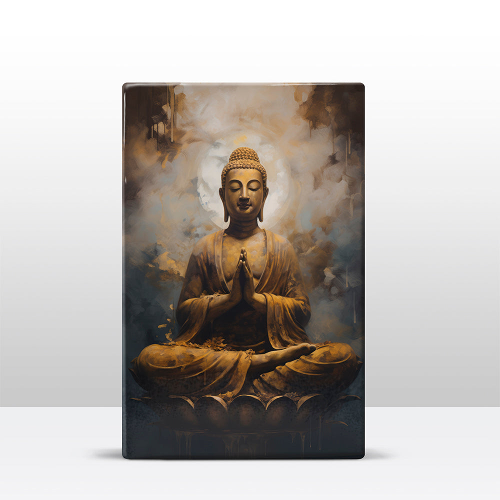 Buddha with folded hands - Mini Laqueprint - 9.6 x 14.7 cm - LPS504