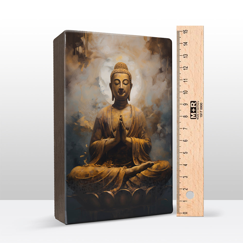 Buddha with folded hands - Mini Laqueprint - 9.6 x 14.7 cm - LPS504