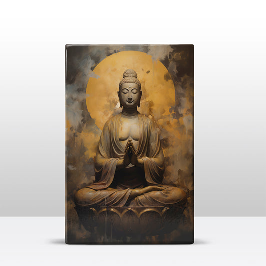 Buddha mit gefalteten Händen – Mini Laqueprint – 9,6 x 14,7 cm – LPS505