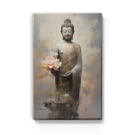 Buddha mit Blumen – Lackdruck – 19,5 x 30 cm – LP511