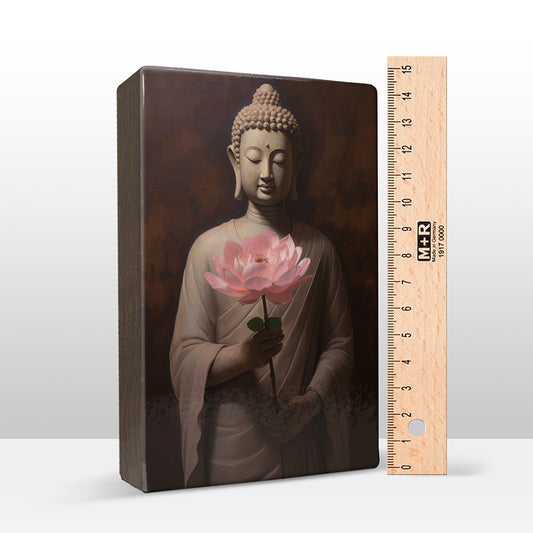 Buddha with flowers - Mini Laqueprint - 9.6 x 14.7 cm - LPS517