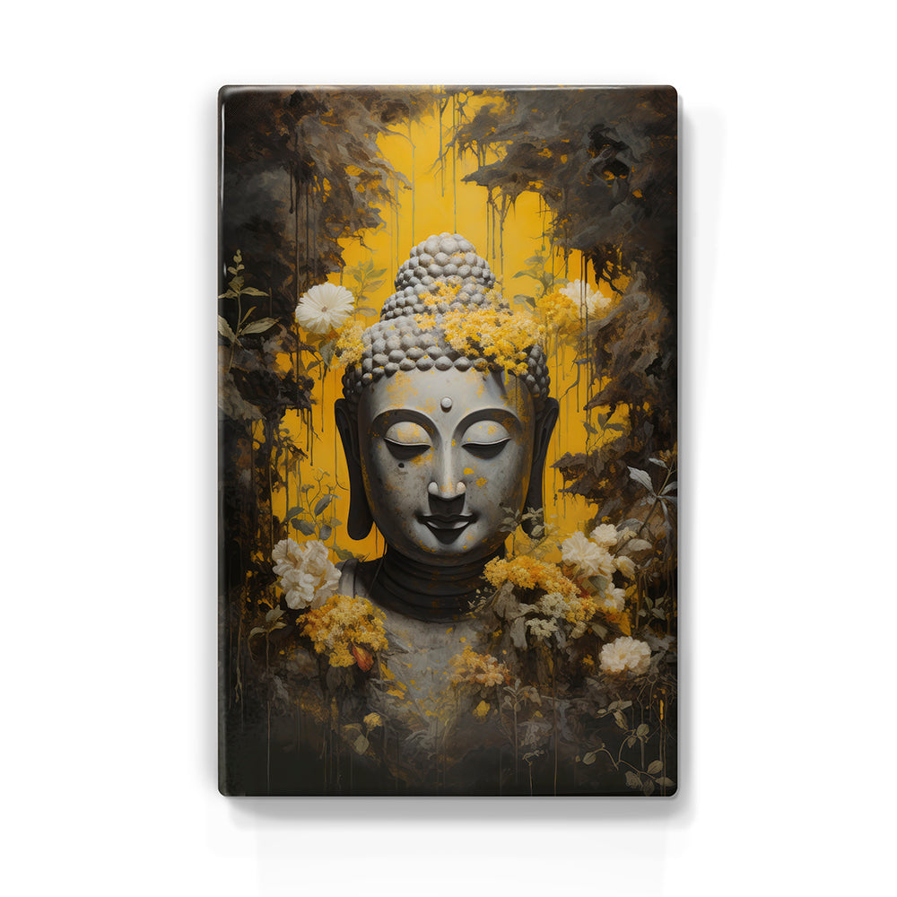 Buddha mit Blumen – Lackdruck – 19,5 x 30 cm – LP518