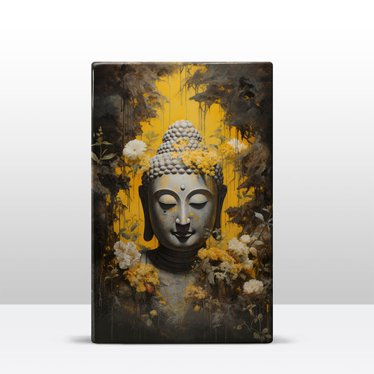 Buddha mit Blumen – Mini Laqueprint – 9,6 x 14,7 cm – LPS518