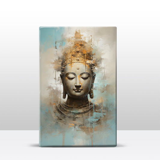 Boeddha met gouden Kroon - Mini Laqueprint - 9,6 x 14,7 cm - LPS519