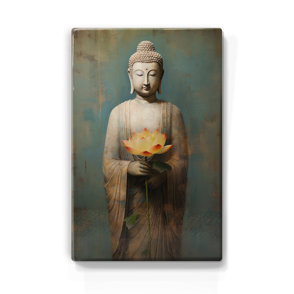 Buddha with flowers - Mini Laqueprint - 9.6 x 14.7 cm - LPS530